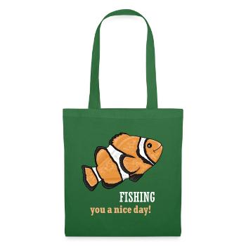 Clownfisch Humor Shirt – Fischers Freude - Stoffbeutel - Fichte - Vorne