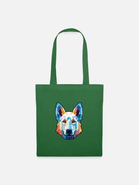 Weißer Schäferhund Rasse Aquarell Illustration - Stoffbeutel - Fichte