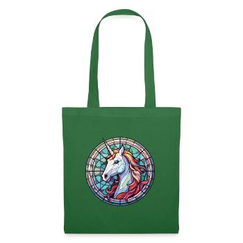 Einhorn bunte Aquarell Tier Illustration - Stoffbeutel - Fichte - Vorne