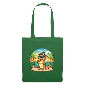 Anaconda Funny Cartoon Lunettes de soleil de plage d’été - Sac en tissu - vert sapin - Devant