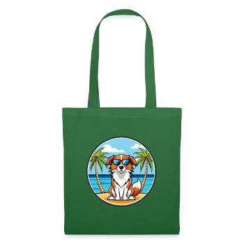Nederlandse Kooikerhondje Dog Breed Cartoon Beach - Tote Bag - evergreen - Front