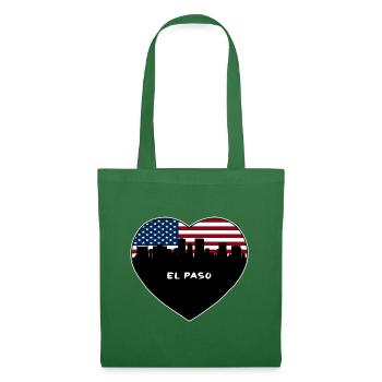 El Paso Texas USA Flagge Skyline Reise Souvenir - Stoffbeutel - Fichte - Vorne
