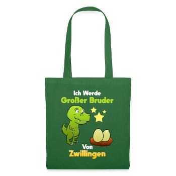 Ich Werde Großer Bruder Von Zwillingen Dinos - Stoffbeutel - Fichte - Vorne