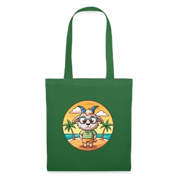 Lunettes de soleil de plage d’été de dessin animé drôle de chèvre - Sac en tissu - vert sapin - Devant