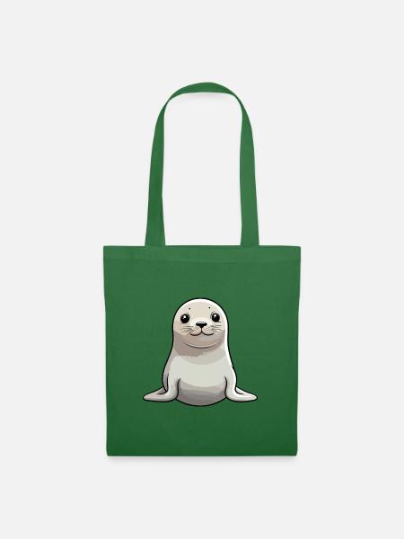 Siegel Niedliche Karikatur Kawaii Aquarell Tier Haustier - Stoffbeutel - Fichte