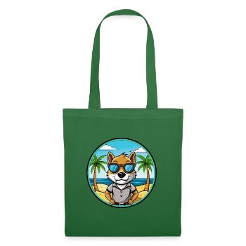 Mallorca Ratter Hund Rasse Cartoon Sonnenbrille Strand - Stoffbeutel - Fichte - Vorne