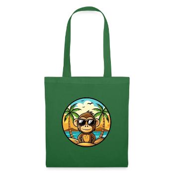 Singe Drôle Dessin Animé Plage D’été Lunettes De Soleil Cool - Sac en tissu - vert sapin - Devant