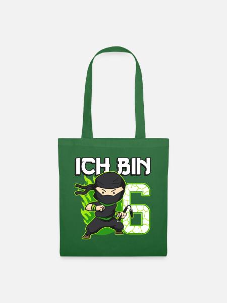 6. Geburtstag Ninja Junge 6 Jahre alt Ninjas - Stoffbeutel - Fichte