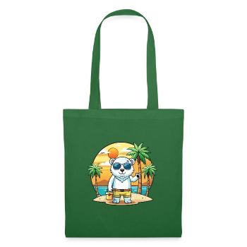 Polar Bear Funny Cartoon Summer Beach Sunglasses - Tote Bag - evergreen - Front