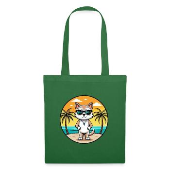 Burmilla Cat Breed Cartoon Lunettes de soleil Beach - Sac en tissu - vert sapin - Devant