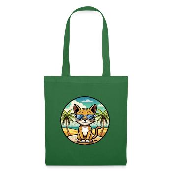 Chausie Katzenrasse Cartoon Sonnenbrille Strand - Stoffbeutel - Fichte - Vorne