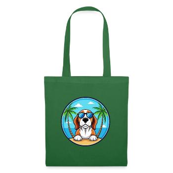 Basset Bleu De Gascogne Hunderasse Cartoon Beach - Stoffbeutel - Fichte - Vorne