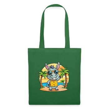 Lunettes de soleil de plage d’été de dessin animé drôle d’âne - Sac en tissu - vert sapin - Devant