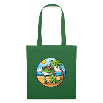 Lunettes de soleil de plage d’été de dessin animé drôle de lézard - Sac en tissu - vert sapin - Devant