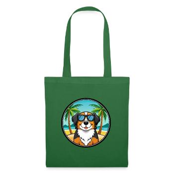 Grand Bouvier Suisse Race Cartoon Beach - Sac en tissu - vert sapin - Devant