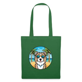 Katalanische Schäferhundrasse Cartoon Sonnenbrille Strand - Stoffbeutel - Fichte - Vorne