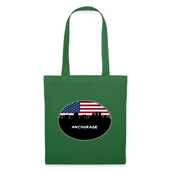 Anchorage Alaska USA Flagge Skyline Reise Souvenir - Stoffbeutel - Fichte - Vorne