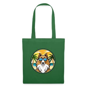 Rough Collie Dog Breed Cartoon Sunglasses Beach - Tote Bag - evergreen - Front