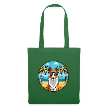 Smooth Collie Hunderasse Cartoon Sonnenbrille Strand - Stoffbeutel - Fichte - Vorne