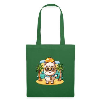 Lunettes de soleil de plage d’été de dessin animé drôle d’alpaga - Sac en tissu - vert sapin - Devant