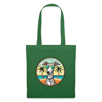 Englischer Whippet Hund Rasse Cartoon Sonnenbrille Strand - Stoffbeutel - Fichte - Vorne