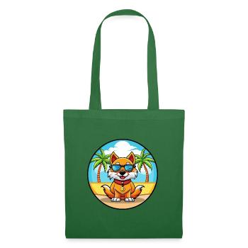 Chinese Imperial Dog Breed Cartoon Sunglass Beach - Tote Bag - evergreen - Front