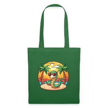 Schlange Lustige Cartoon Sommer Strand Sonnenbrille - Stoffbeutel - Fichte - Vorne