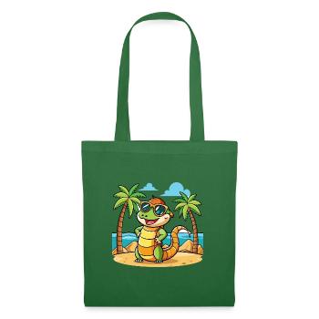 Anaconda Funny Cartoon Lunettes de soleil de plage d’été - Sac en tissu - vert sapin - Devant