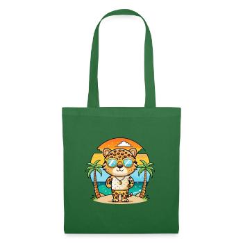 Lunettes de soleil de plage d’été de dessin animé drôle léopard - Sac en tissu - vert sapin - Devant