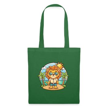 Lion Funny Cartoon Summer Beach Sunglasses - Tote Bag - evergreen - Front