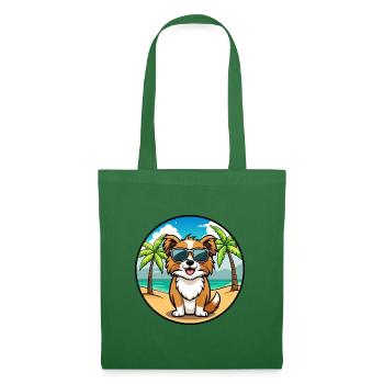 Tibetischer Spaniel Hund Rasse Cartoon Sonnenbrille Strand - Stoffbeutel - Fichte - Vorne