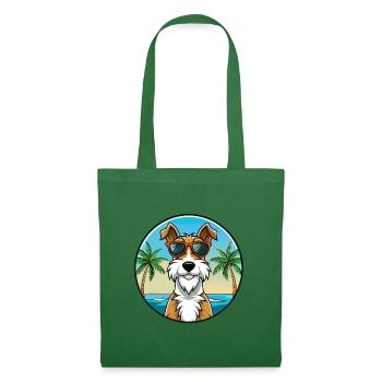 Draht Foxterrier Hunderasse Cartoon Sonnenbrille Strand - Stoffbeutel - Fichte - Vorne