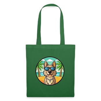 Schäferhund Rasse Cartoon Sonnenbrille Strand - Stoffbeutel - Fichte - Vorne