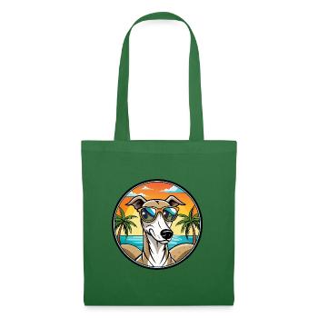 Polnischer Windhund Hund Rasse Cartoon Sonnenbrille Strand - Stoffbeutel - Fichte - Vorne