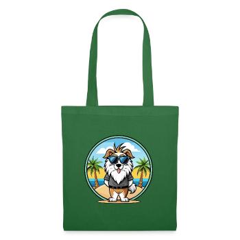 Picardie Schäferhund Rasse Cartoon Sonnenbrille Strand - Stoffbeutel - Fichte - Vorne