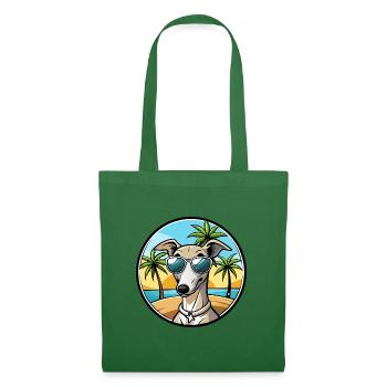 Italienischer Windhund Hunderasse Cartoon Sonnenbrille Strand - Stoffbeutel - Fichte - Vorne