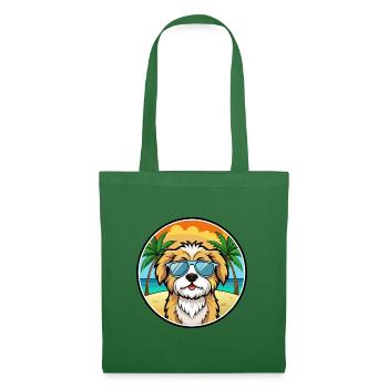 Lhasa Apso Hunderasse Cartoon Sonnenbrille Strand - Stoffbeutel - Fichte - Vorne