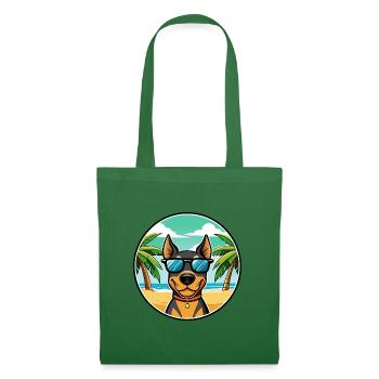 Deutscher Pinscher Hund Rasse Cartoon Sonnenbrille Strand - Stoffbeutel - Fichte - Vorne