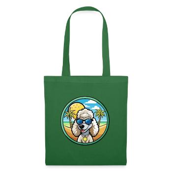 Corded Poodle Dog Breed Cartoon Sunglasses Beach - Tote Bag - evergreen - Front