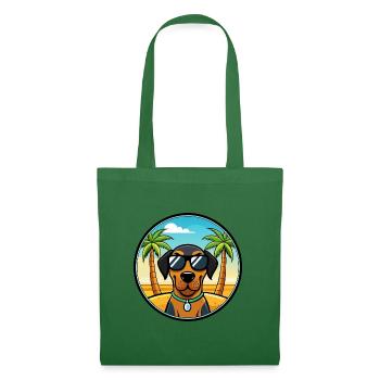 Black And Tan Coonhound Dog Breed Cartoon Beach - Tote Bag - evergreen - Front