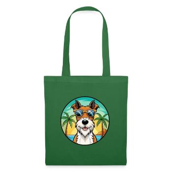 Draht Foxterrier Hunderasse Cartoon Sonnenbrille Strand - Stoffbeutel - Fichte - Vorne