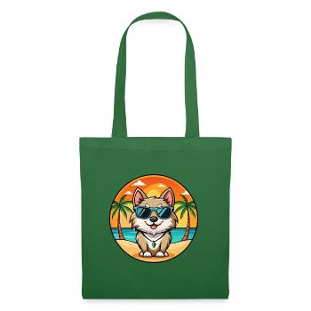 Schwedische Lapphund Hunderasse Cartoon Sonnenbrille Strand - Stoffbeutel - Fichte - Vorne