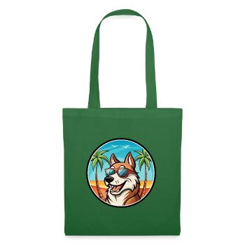 Russischer Jagdhund Rasse Cartoon Sonnenbrille Strand - Stoffbeutel - Fichte - Vorne