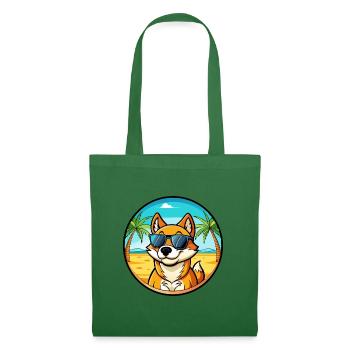 Lunettes de soleil de dessin animé de race de chien chantant de Nouvelle-Guinée - Sac en tissu - vert sapin - Devant