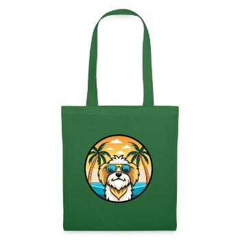 Lhasa Apso Hunderasse Cartoon Sonnenbrille Strand - Stoffbeutel - Fichte - Vorne