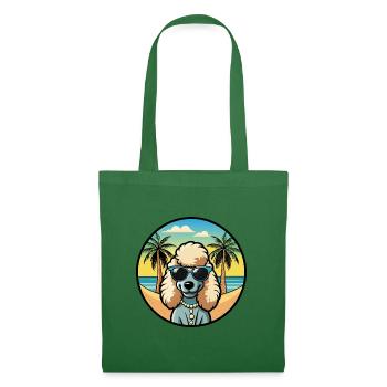 Corded Poodle Dog Breed Cartoon Sunglasses Beach - Tote Bag - evergreen - Front