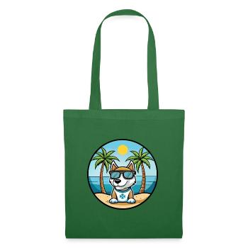 Argentino Chien Race Dessin Animé Lunettes De Soleil Plage - Sac en tissu - vert sapin - Devant