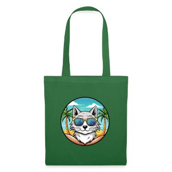 Lunettes de soleil de plage de race de chat angora turc - Sac en tissu - vert sapin - Devant