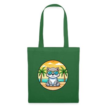 Schottische Falte Katzenrasse Cartoon Sonnenbrille Strand - Stoffbeutel - Fichte - Vorne