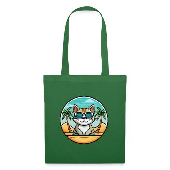 American Wirehair Cat Breed Cartoon Sunglass Beach - Tote Bag - evergreen - Front